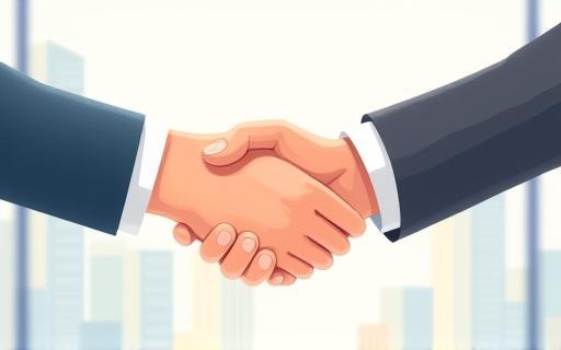 Illustration of a strong handshake symbolizing a dedicated expert partnership